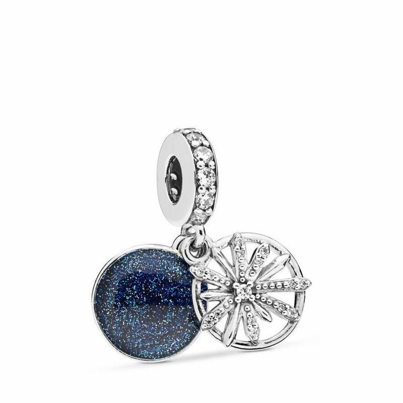 Pandora Dazzling Wishes Dangle Charm - Sterling Silver/Enamel/Blue/Cubic Zirconia - Canada | OS5549L